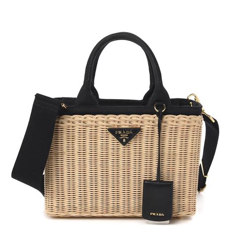 prada wicker mini bag|prada canvas shoulder bag.